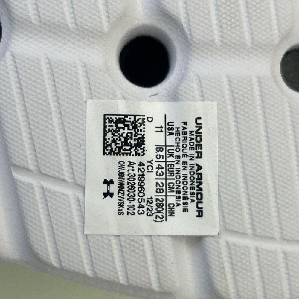 Under Armour Womens Size 11 Ignite Pro Marbella Flip Flops Sandal White/Neon - Picture 5 of 5